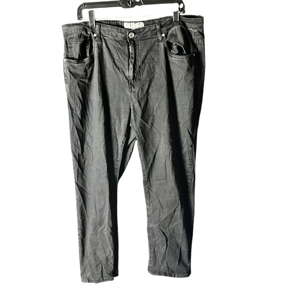 Uno Love Denim Womens Black Jeans Size 22W 5 Pocket Style Button Zipper Closure - Picture 1 of 10